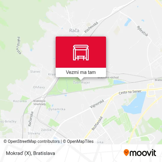 Mokraď (X) mapa