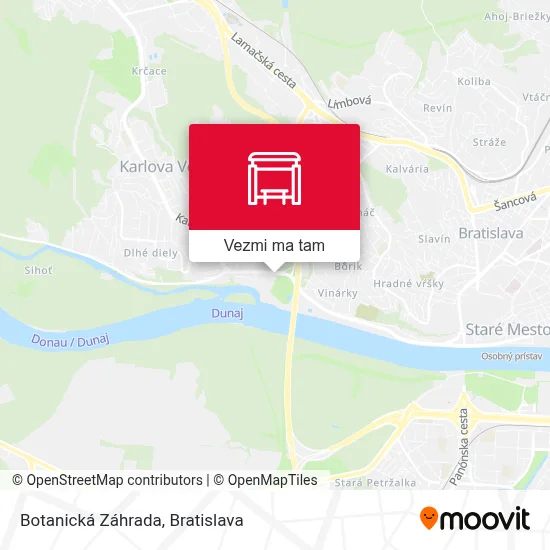 Botanická Záhrada mapa