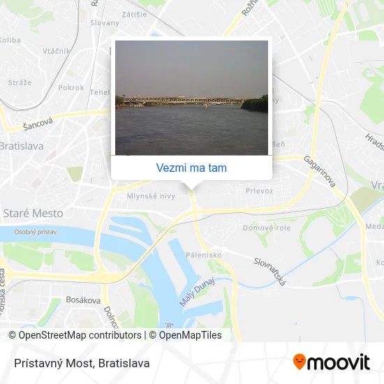 Prístavný Most mapa