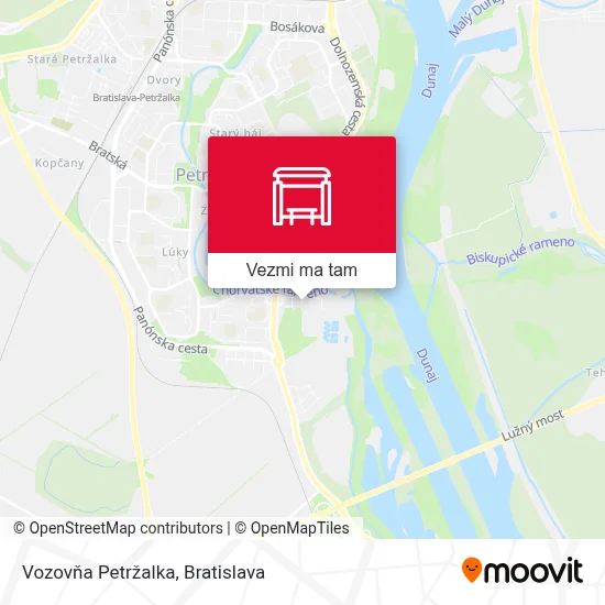 Vozovňa Petržalka mapa