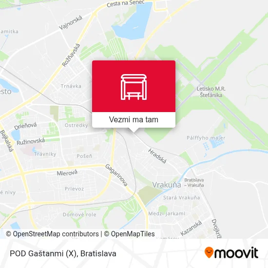 POD Gaštanmi (X) mapa