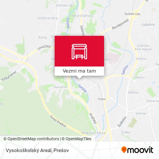 Vysokoškolský Areál mapa