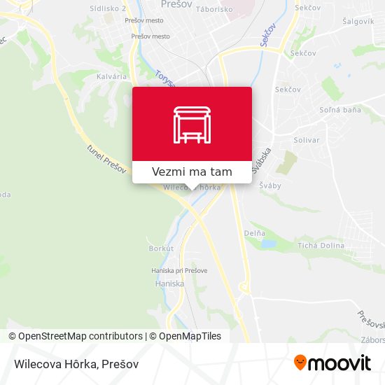 Wilecova Hôrka mapa