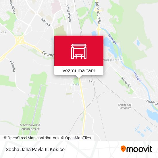 Socha Jána Pavla II mapa