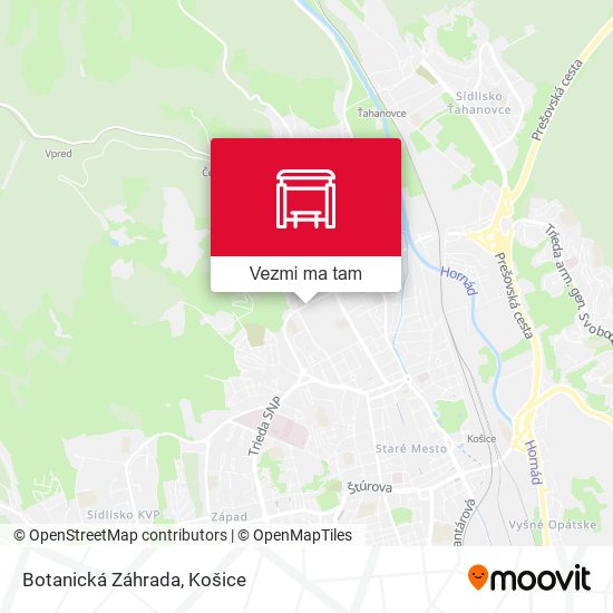 Botanická Záhrada mapa