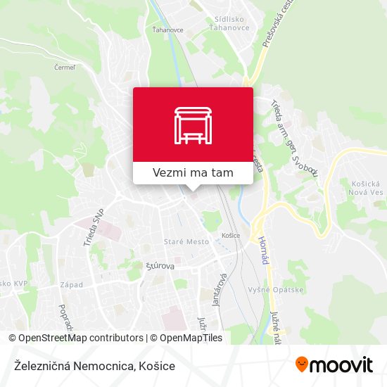 Železničná Nemocnica mapa