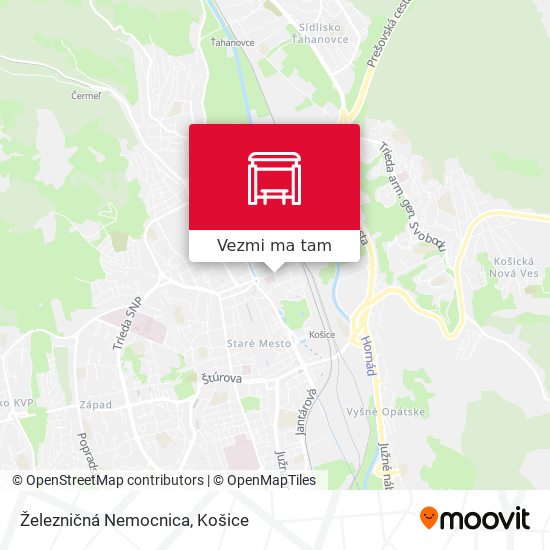 Železničná Nemocnica mapa