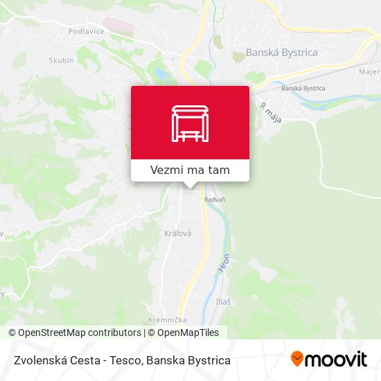 Zvolenská Cesta - Tesco mapa