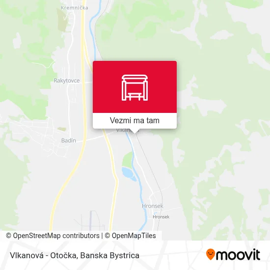 Vlkanová - Otočka mapa