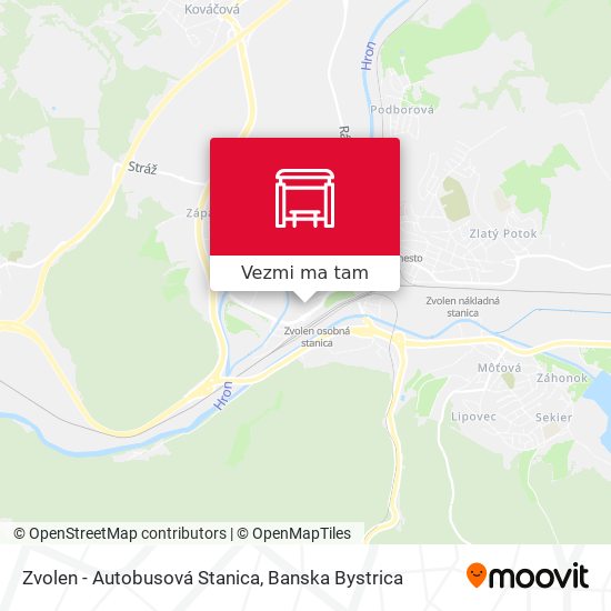 Zvolen - Autobusová Stanica mapa