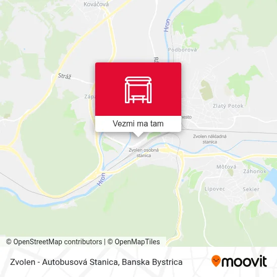 Zvolen - Autobusová Stanica mapa