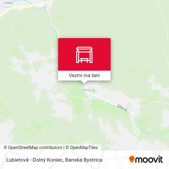Ľubietová - Dolný Koniec mapa