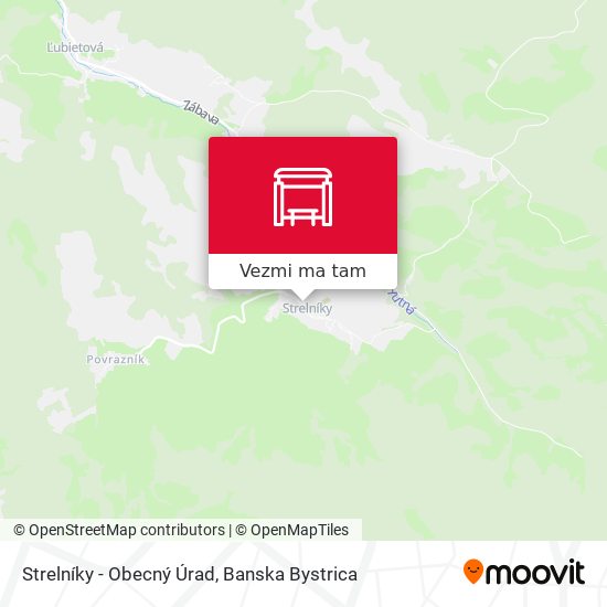 Strelníky - Obecný Úrad mapa