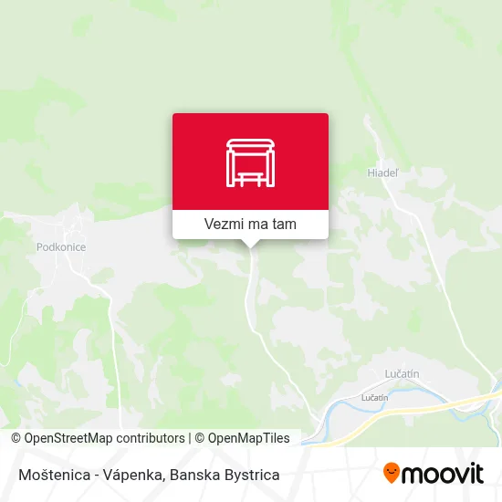Moštenica - Vápenka mapa