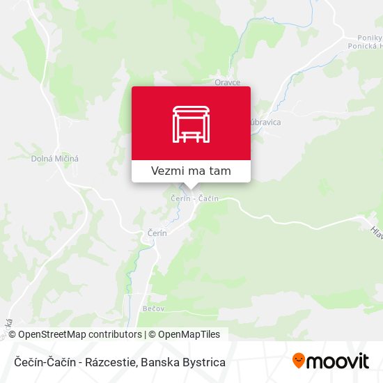 Čečín-Čačín - Rázcestie mapa