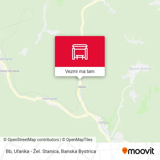 Bb, Uľanka - Žel. Stanica mapa
