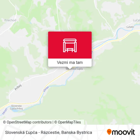 Slovenská Ľupča - Rázcestie mapa
