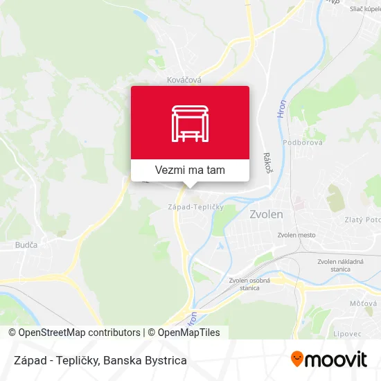 Západ - Tepličky mapa