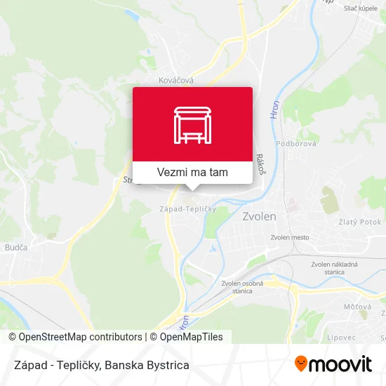 Západ - Tepličky mapa