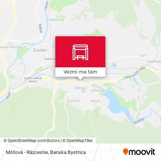 Môťová - Rázcestie mapa