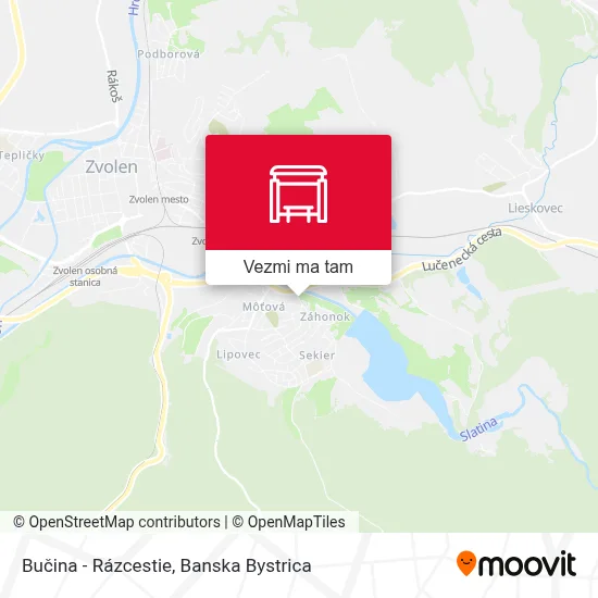 Bučina - Rázcestie mapa