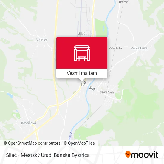 Sliač - Mestský Úrad mapa