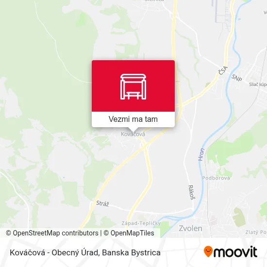 Kováčová - Obecný Úrad mapa