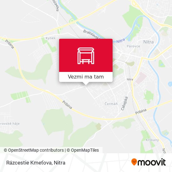 Rázcestie Kmeťova mapa