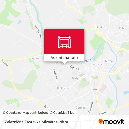 Železničná Zastávka Mlynárce mapa