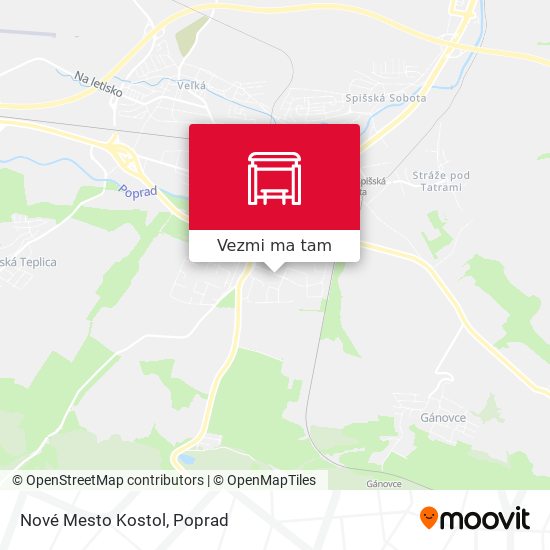 Nové Mesto Kostol mapa