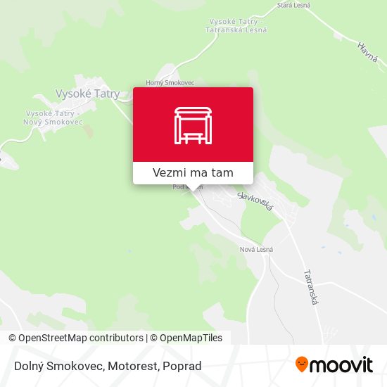 Dolný Smokovec, Motorest mapa