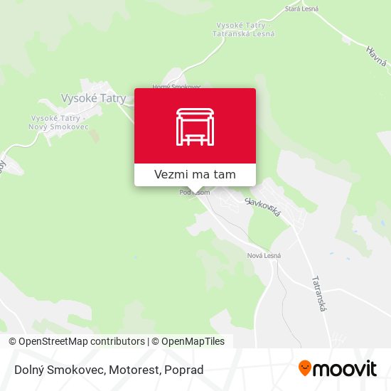 Dolný Smokovec, Motorest mapa