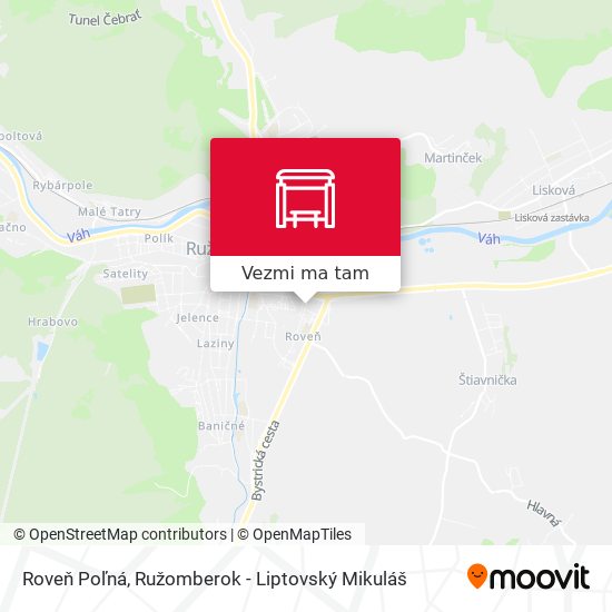 Roveň Poľná mapa