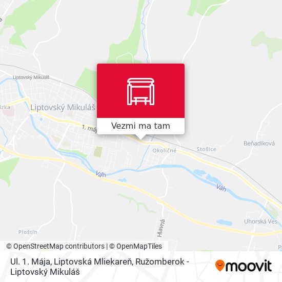 Ul. 1. Mája, Liptovská Mliekareň mapa