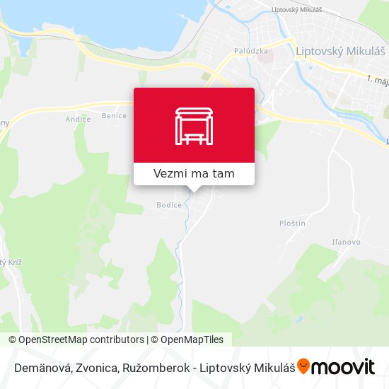 Demänová, Zvonica mapa