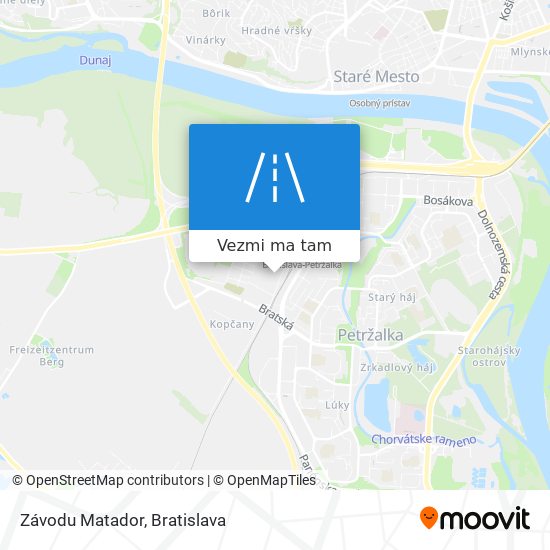 Závodu Matador mapa