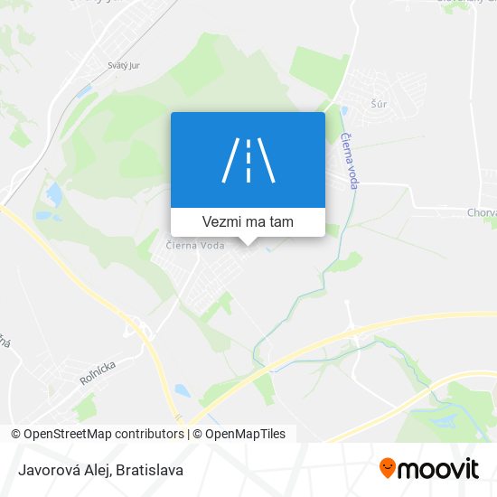 Javorová Alej mapa