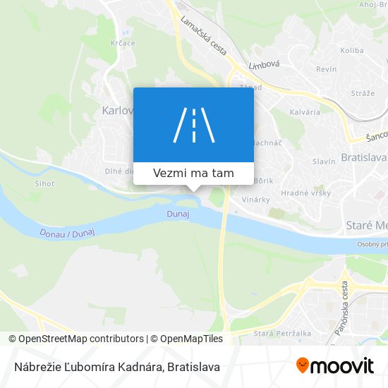 Nábrežie Ľubomíra Kadnára mapa