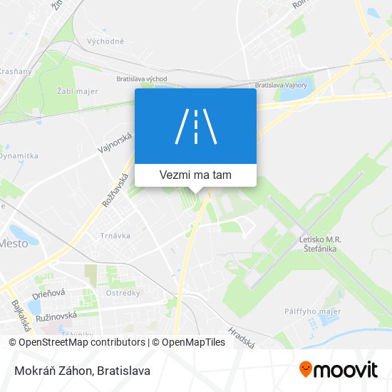 Mokráň Záhon mapa