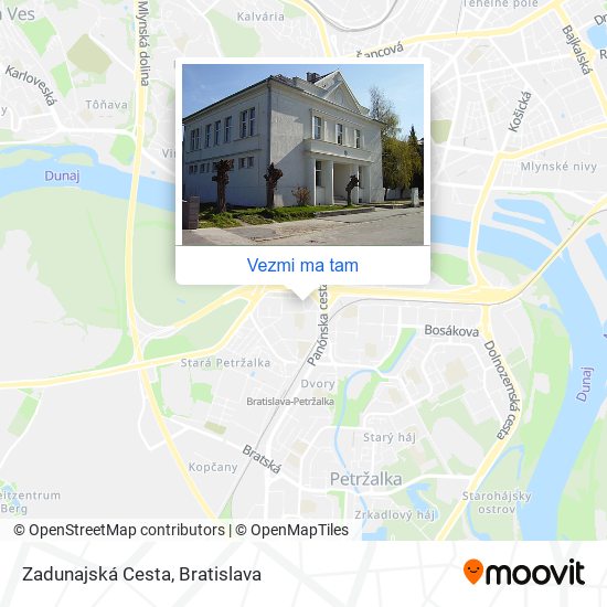 Zadunajská Cesta mapa