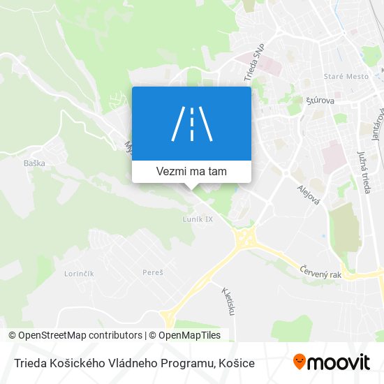 Trieda Košického Vládneho Programu mapa