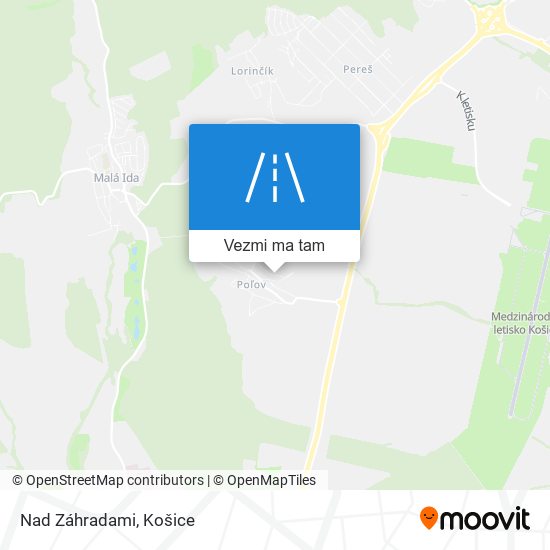 Nad Záhradami mapa