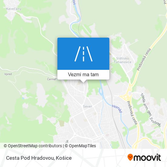 Cesta Pod Hradovou mapa