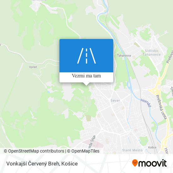 Vonkajší Červený Breh mapa