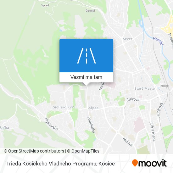 Trieda Košického Vládneho Programu mapa