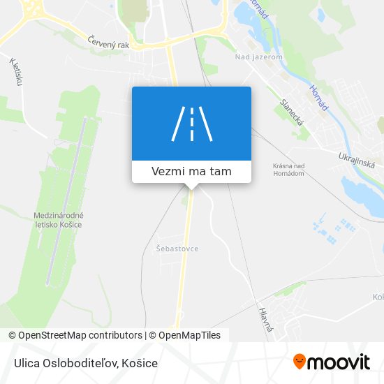 Ulica Osloboditeľov mapa