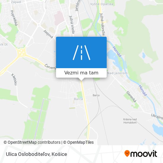 Ulica Osloboditeľov mapa