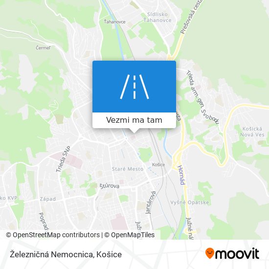 Železničná Nemocnica mapa