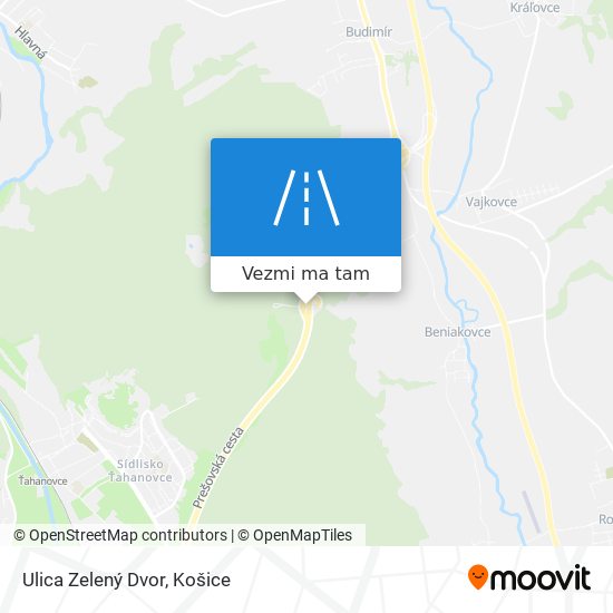 Ulica Zelený Dvor mapa