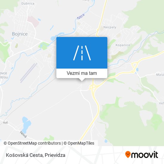 Košovská Cesta mapa